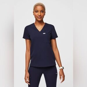 LIKE NEW, AUTHENTIC Catarina One-Pocket Navy Blue Scrub Top